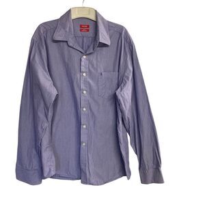 IZOD,‎ Men’s Purple & White Striped, Long Sleeve Shirt, Slim Fit, XL/TG/XG,